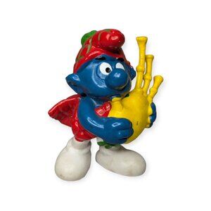 Vintage 1978 Peyo Schleich Smurfs Scottish Bagpiper Vinyl Figure